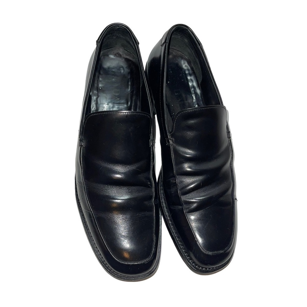 Prada Leather Dress Loafers Man Shoes Size 10 - Picture 2 of 10
